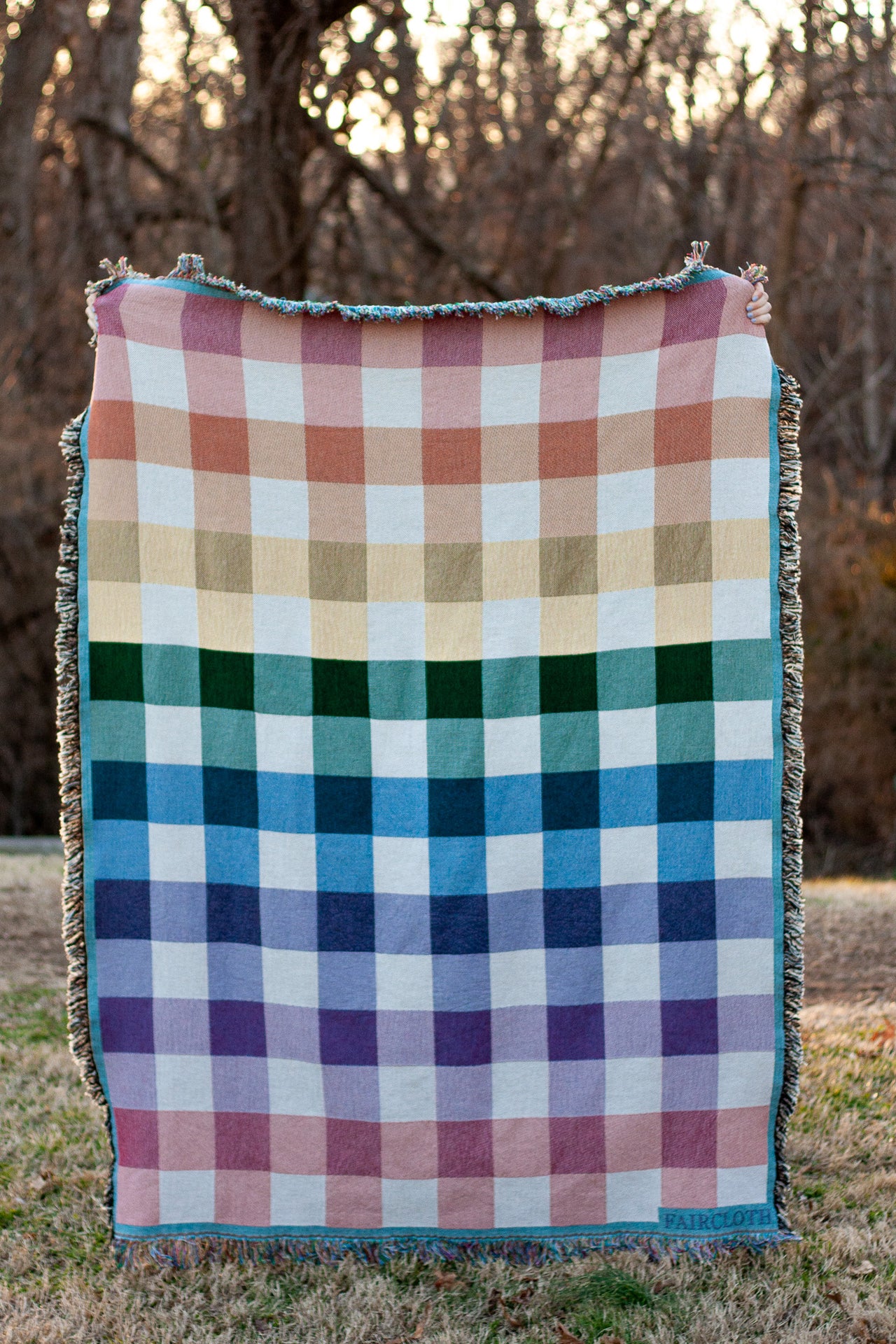 Rainbow Gingham Blanket